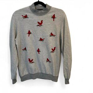 Vintage Bonworth Cardinal‎ Houndstooth Holiday Cotton Sweatshirt XS